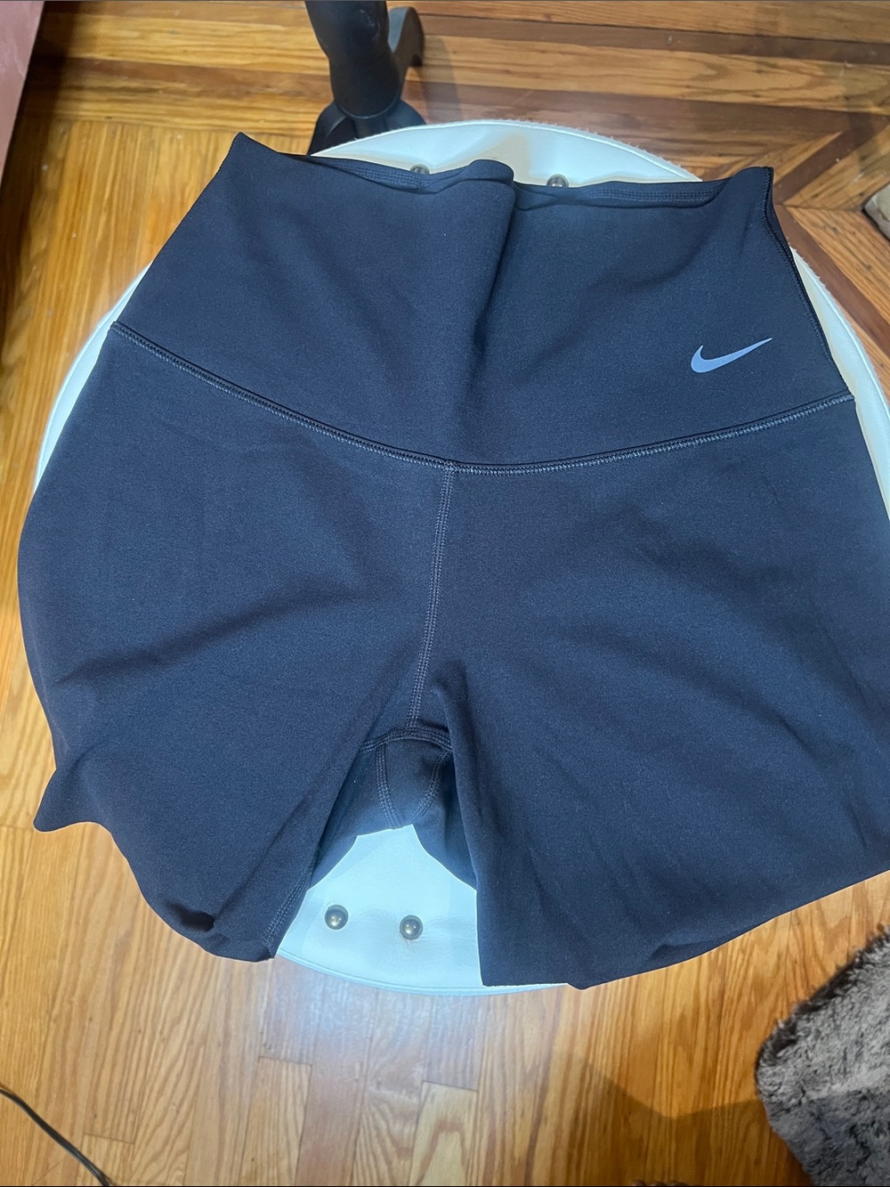Nike Women’s Black High-Rise Athletic Biker Shorts with Swoosh